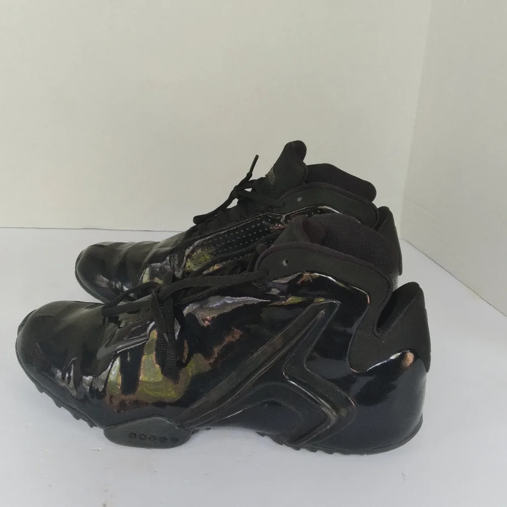 Black Patent Leather Athletic Dance Sneakers‎ Performance Shoes Mid-Top